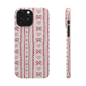 Watercolor Bow Slim Phone Case - Valentine's Day Print