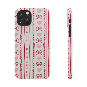 Watercolor Bow Slim Phone Case - Valentine's Day Print