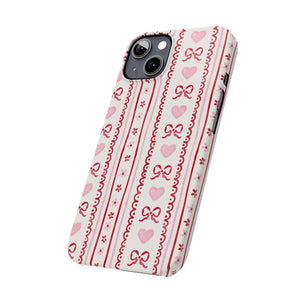 Watercolor Bow Slim Phone Case - Valentine's Day Print