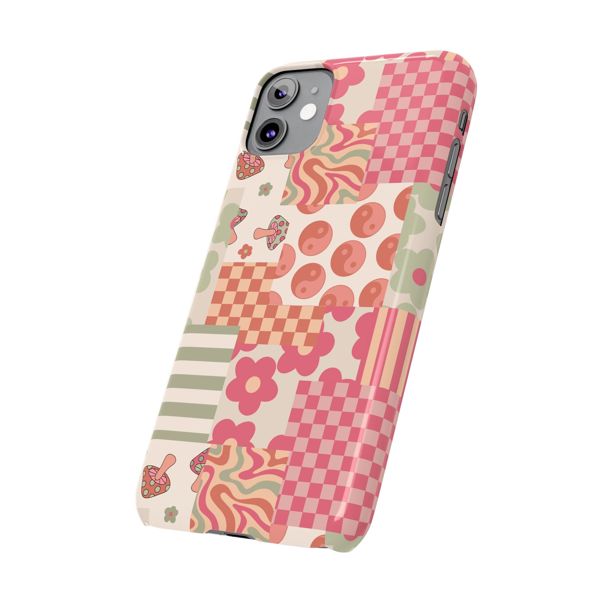 Groovy wavy mushroom Bright Phone Case