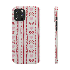 Watercolor Bow Slim Phone Case - Valentine's Day Print