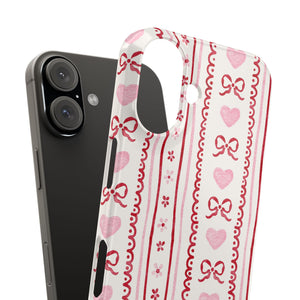 Watercolor Bow Slim Phone Case - Valentine's Day Print