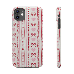 Watercolor Bow Slim Phone Case - Valentine's Day Print