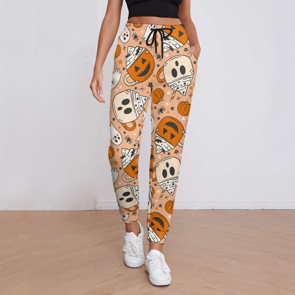 Pumpkin & Ghost whipped mug joggers (20 Business day turnaround time)