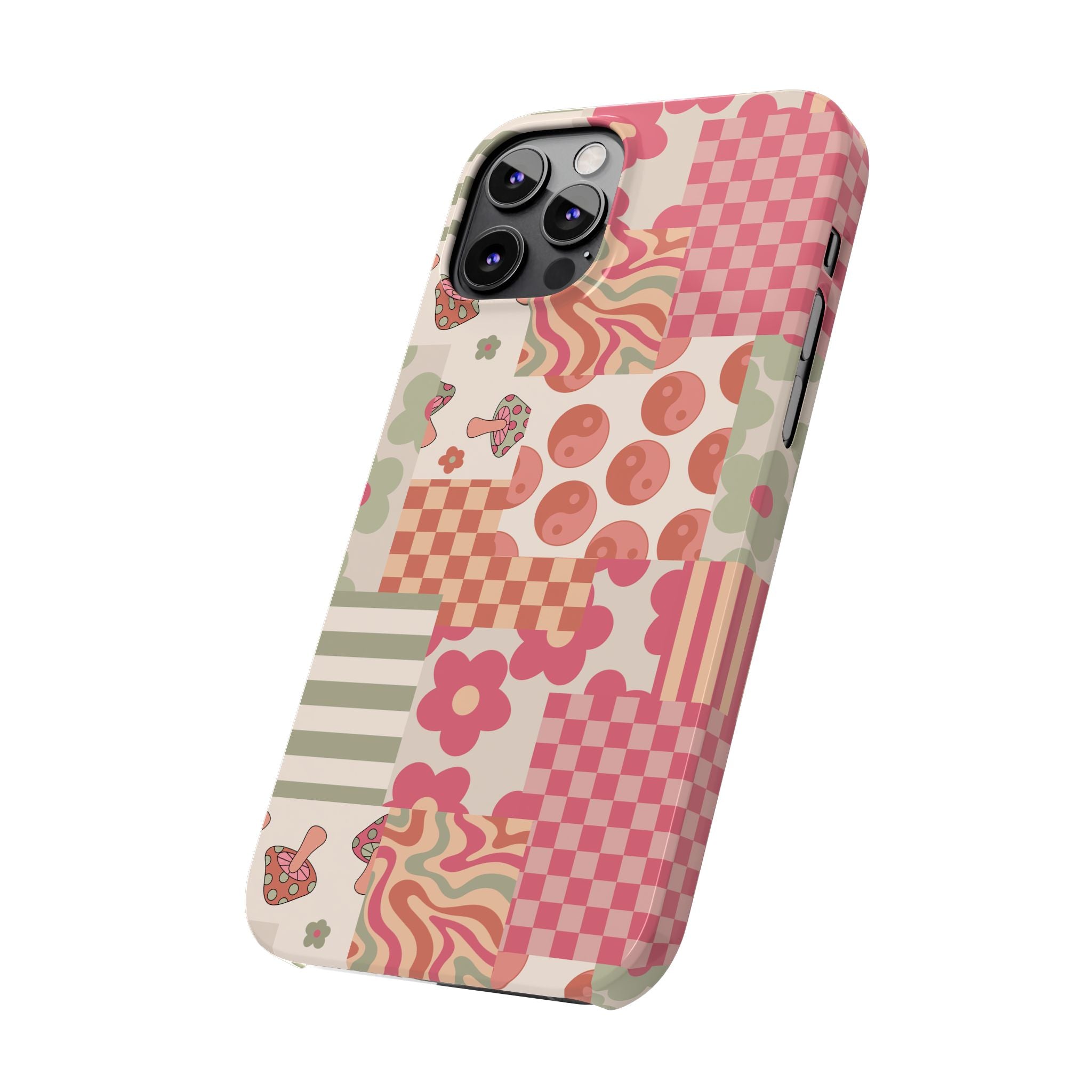 Groovy wavy mushroom Bright Phone Case