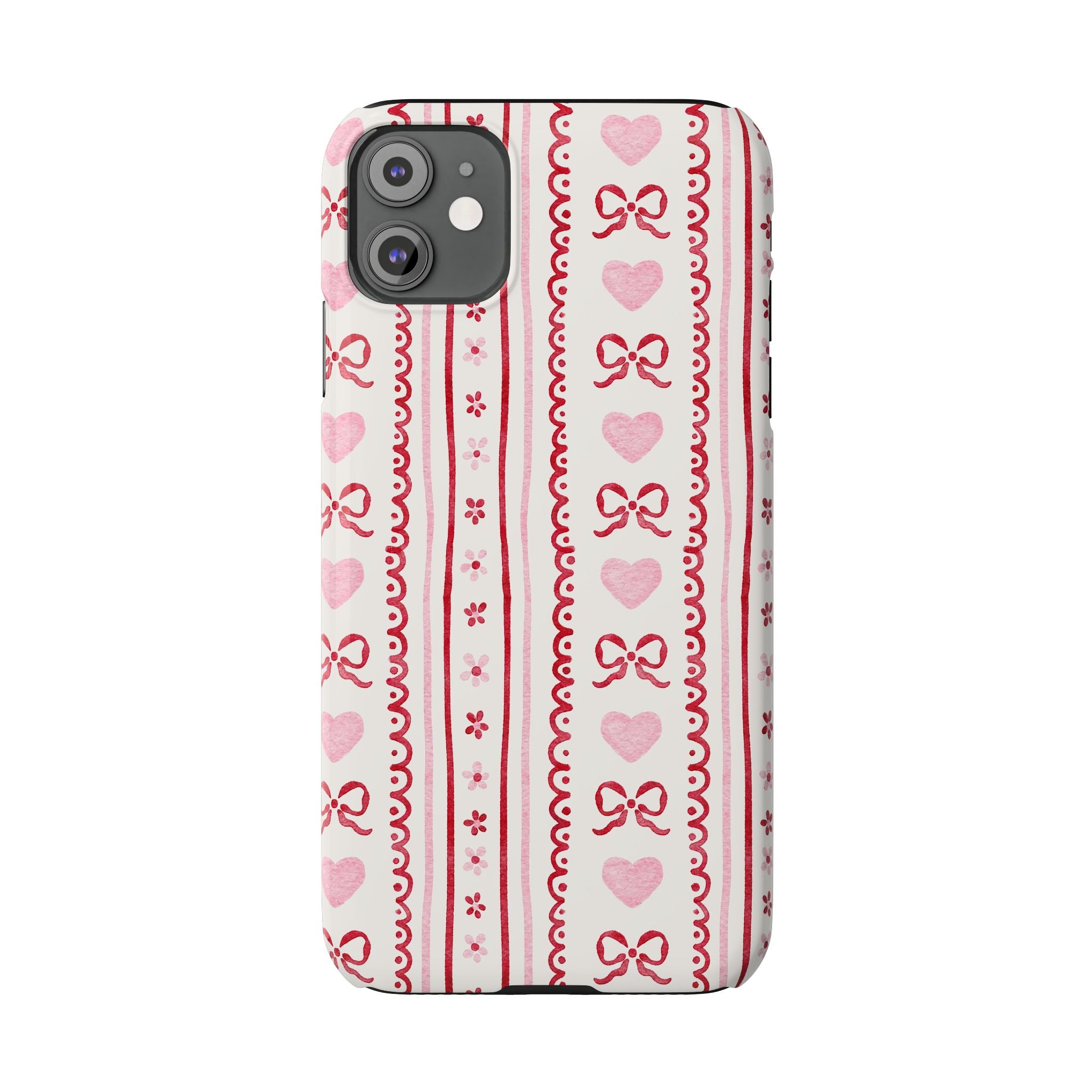 Watercolor Bow Slim Phone Case - Valentine's Day Print