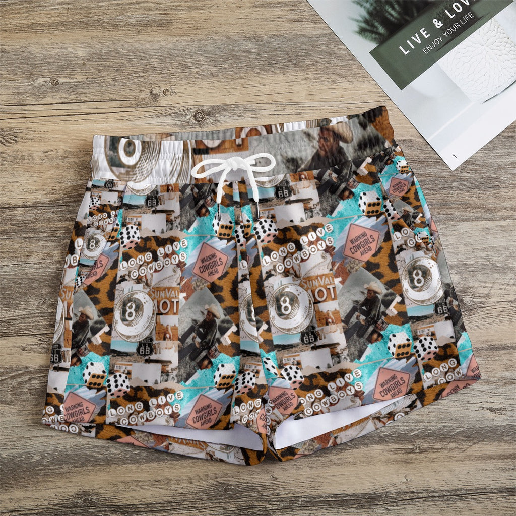 Long live cowboys collage Shorts