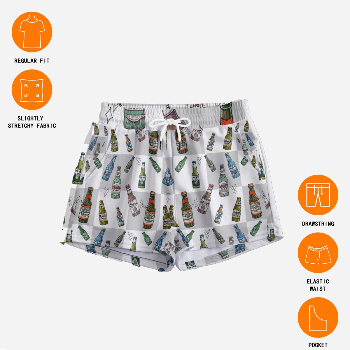 Beer bottle checker Shorts
