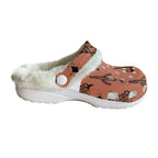 Rust & black highland cow Women's Classic Clogs with Fleece 15-20 Business day turnaround time