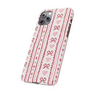 Watercolor Bow Slim Phone Case - Valentine's Day Print