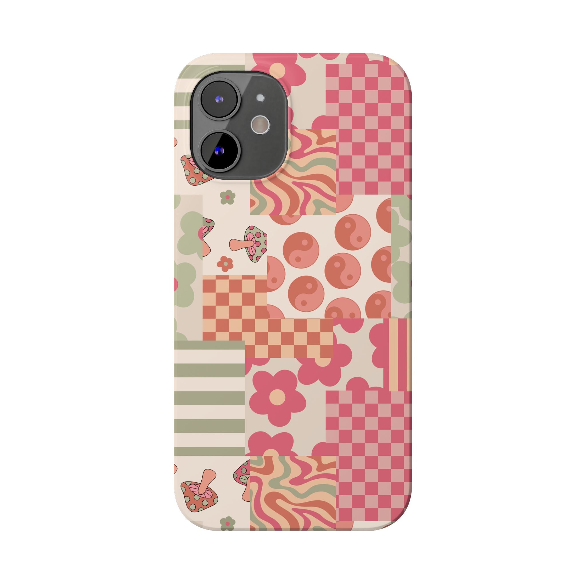 Groovy wavy mushroom Bright Phone Case