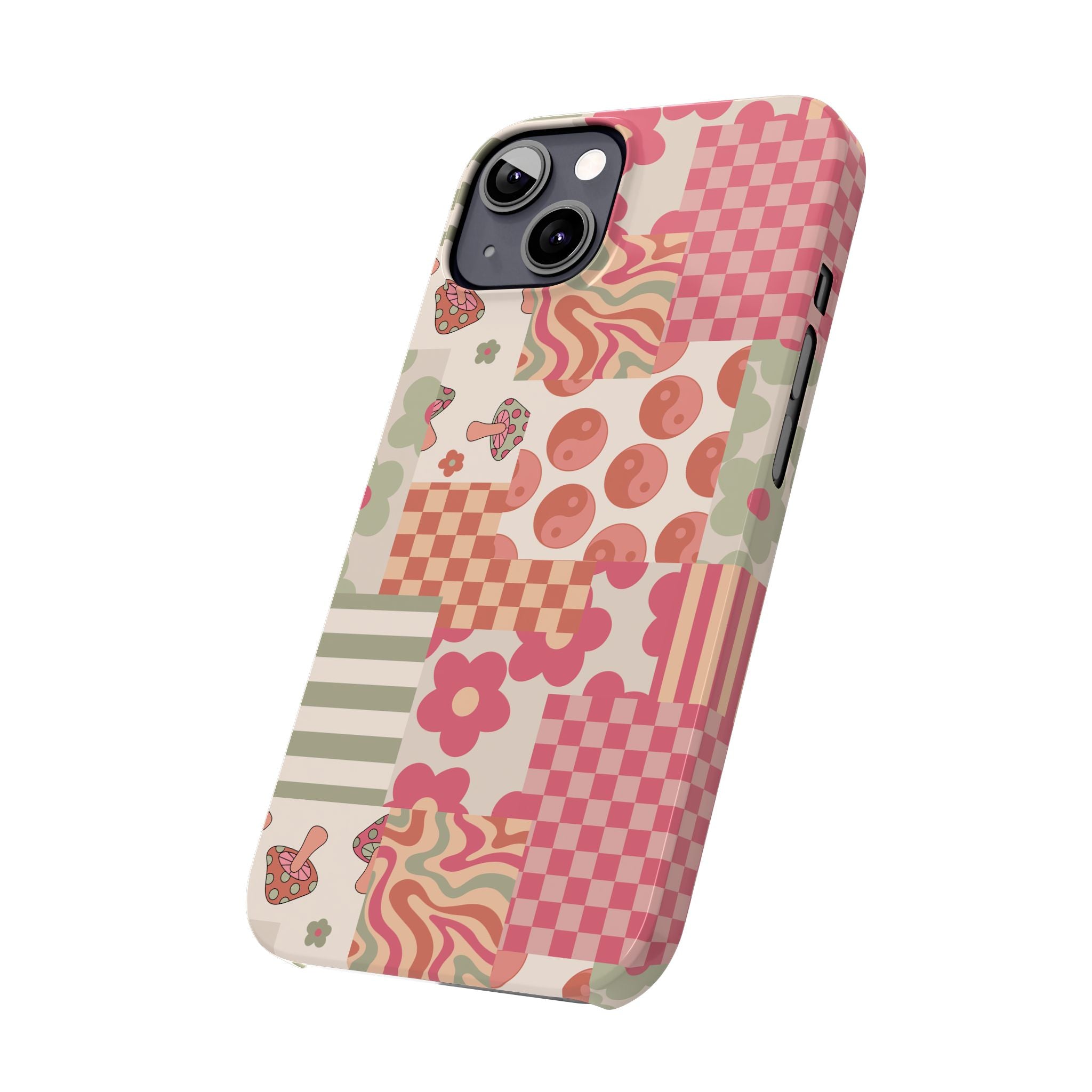 Groovy wavy mushroom Bright Phone Case