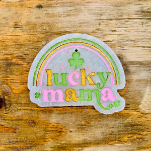 St. Patricks Day “Lucky Mama” Rainbow Car Freshie