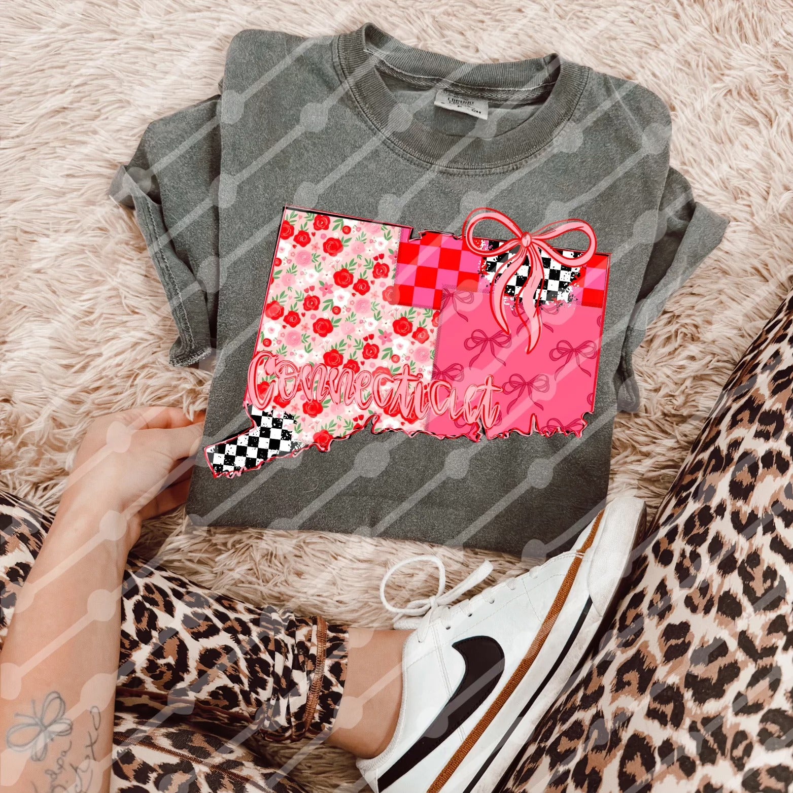 Connecticut patchwork tee or sweatshirt