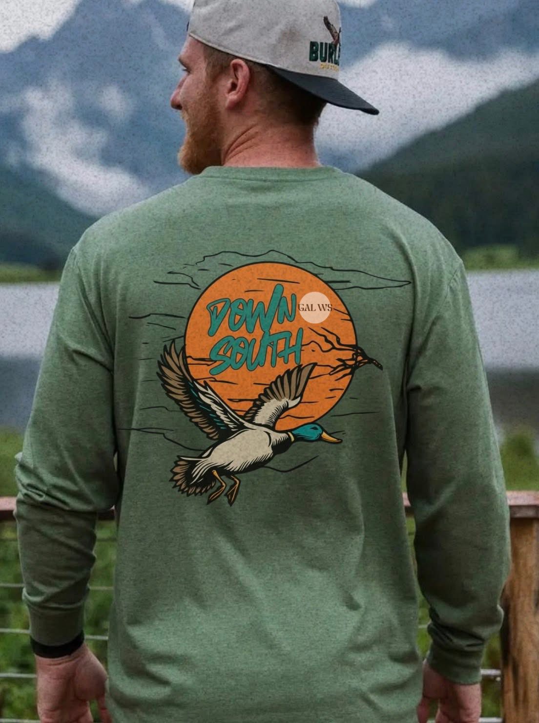 Down south front back design tee or sweatshirt