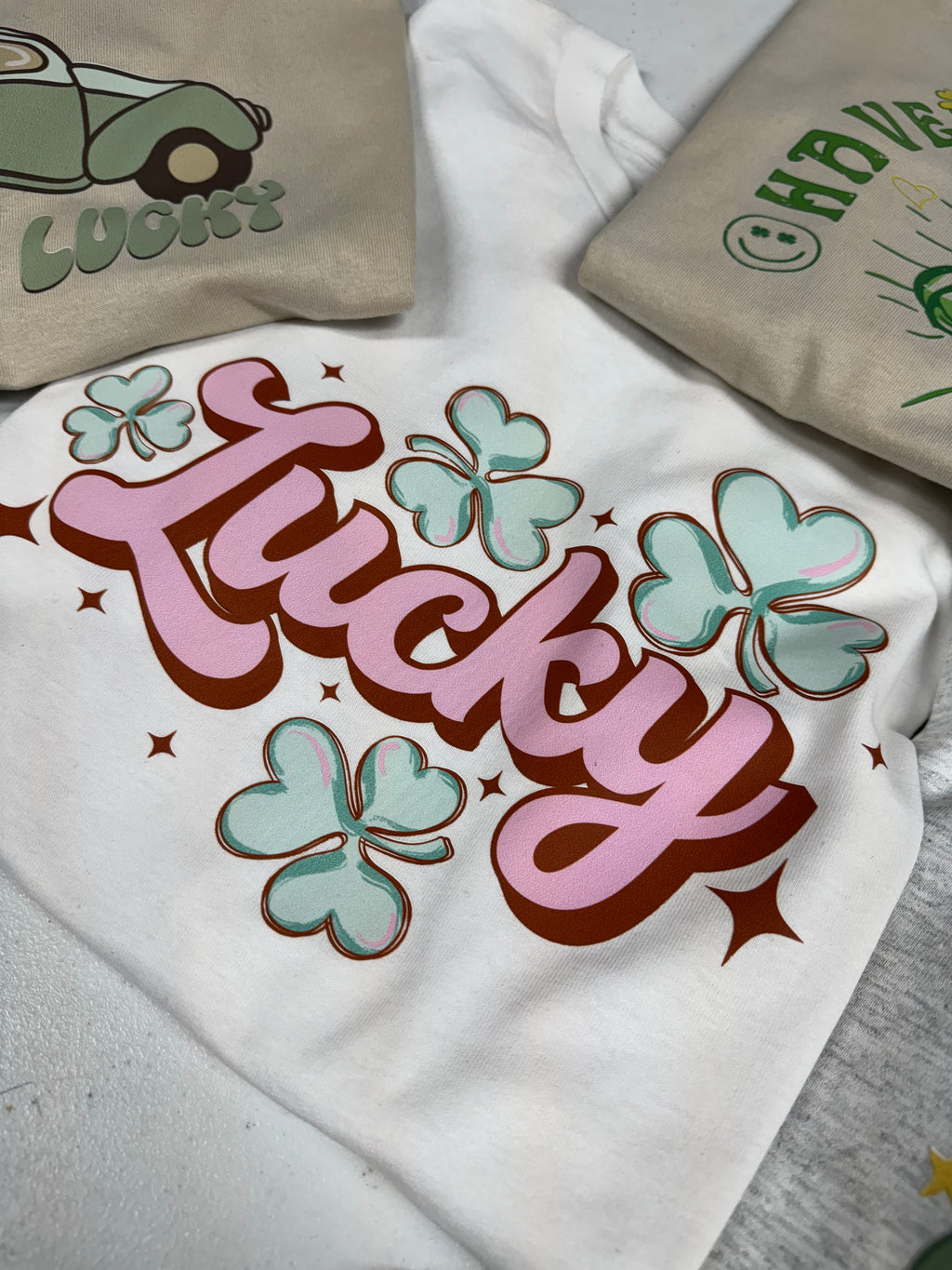 Lucky pink st Patrick’s day  front design tee & sweatshirt
