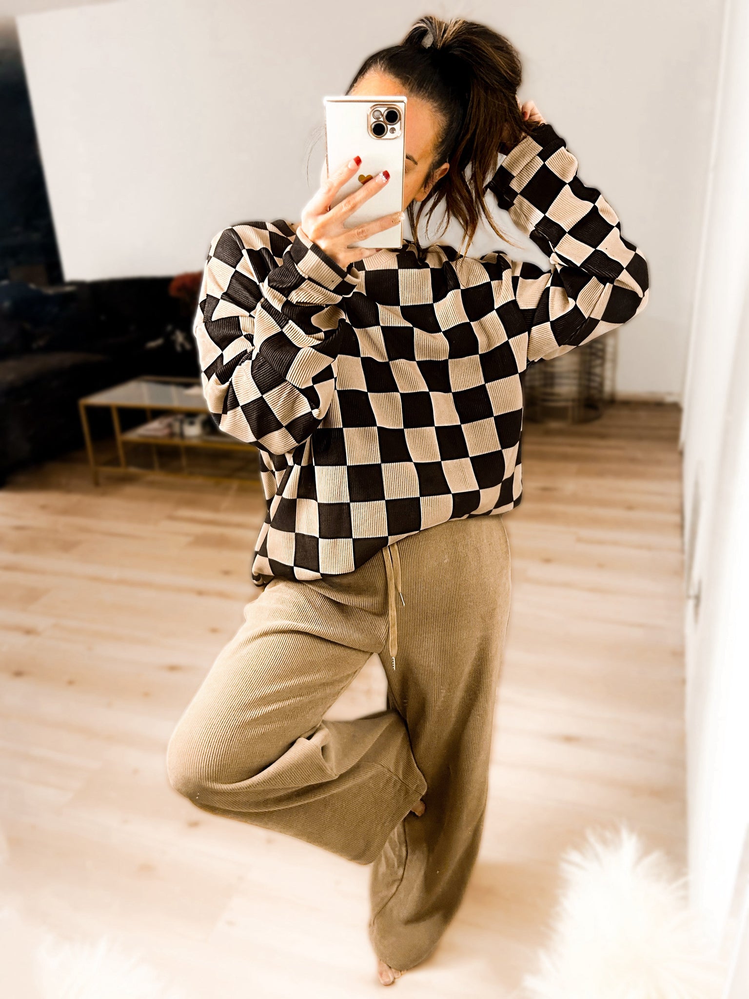 Charlie Checkered Corded Crew Set