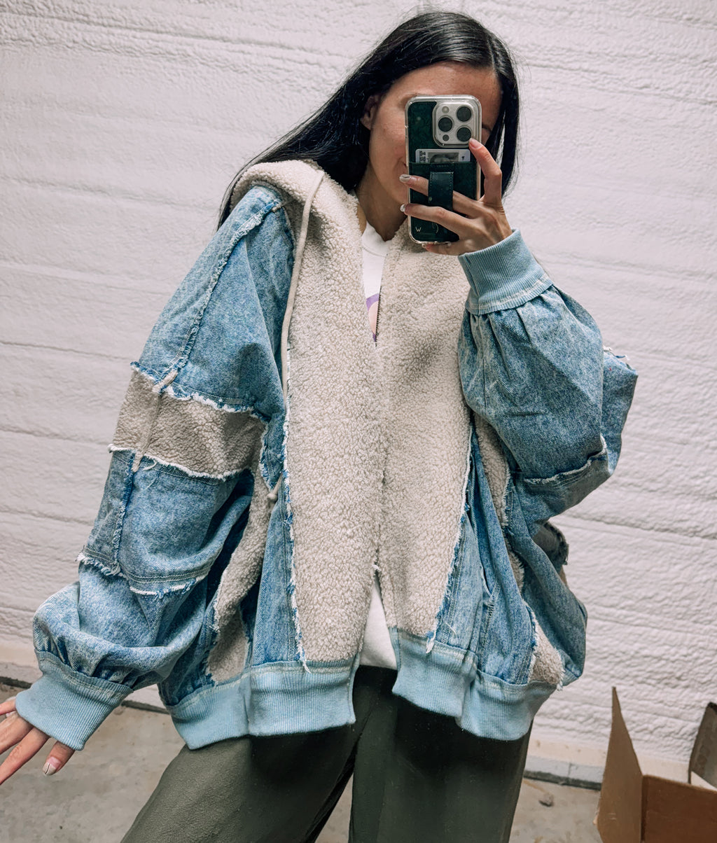 The Cozy Patchwork Denim Jacket