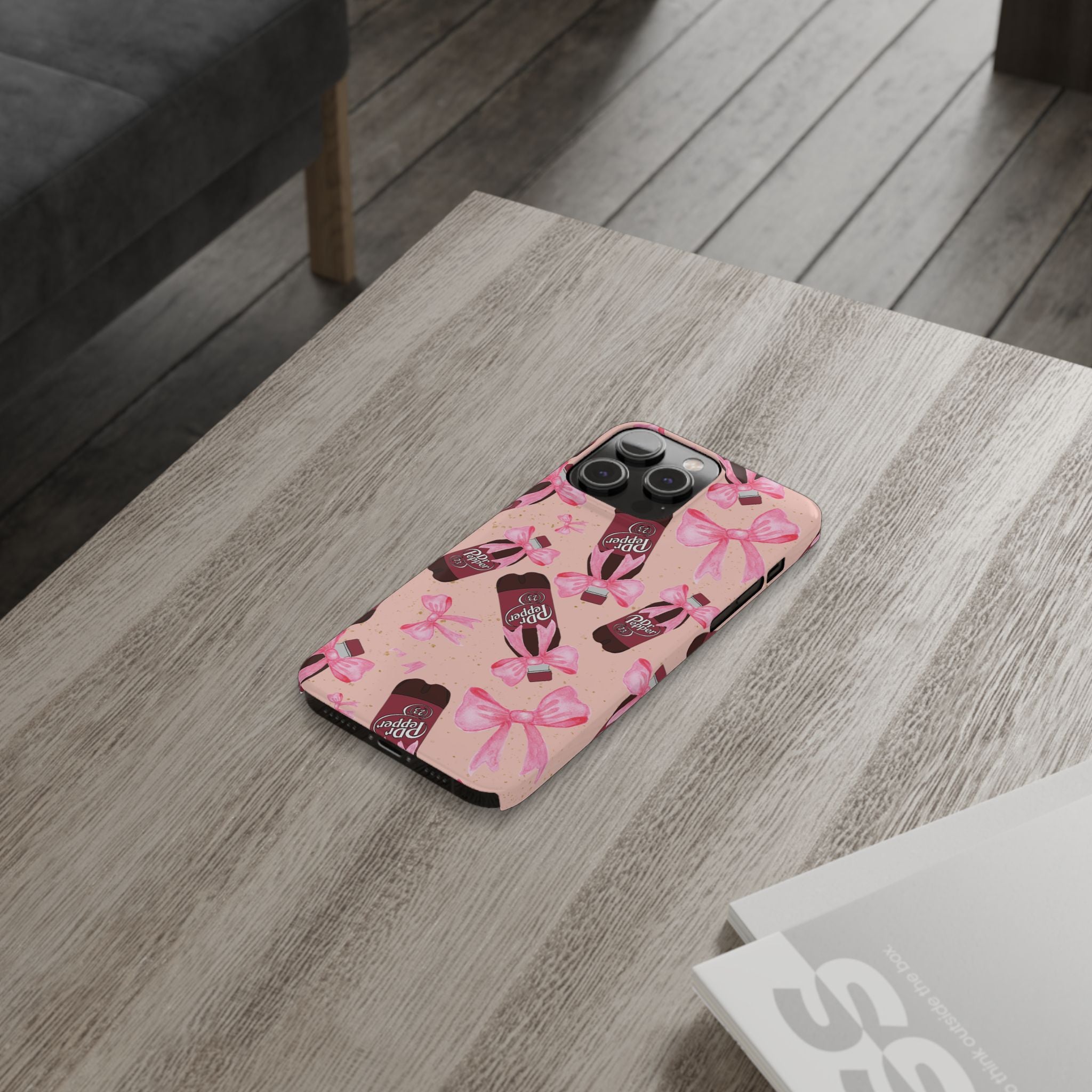 Phone Case - Bow Soda Pink Design