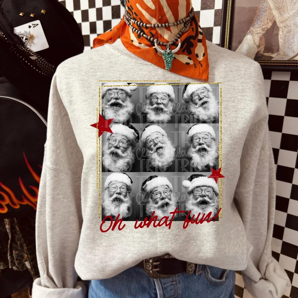 Oh what fun santa polaroid tee or sweatshirt