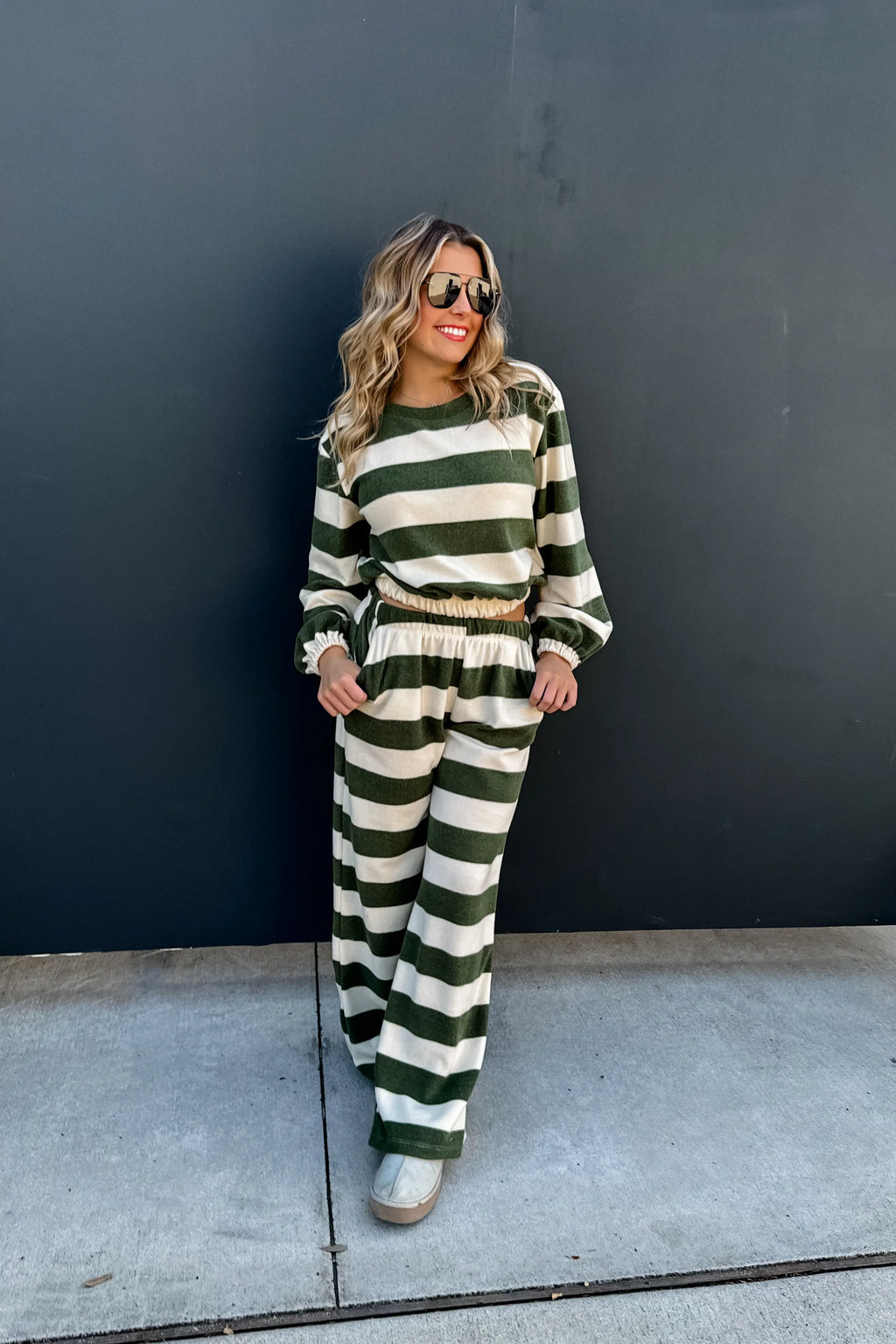 Lets just lounge striped set