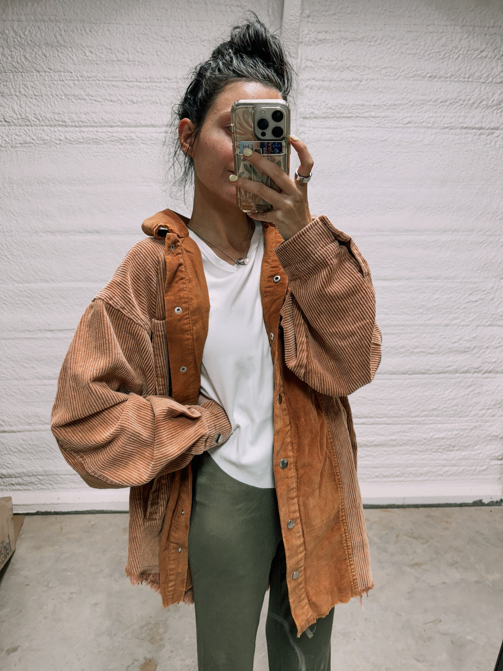 Vintage Rust corduroy shacket