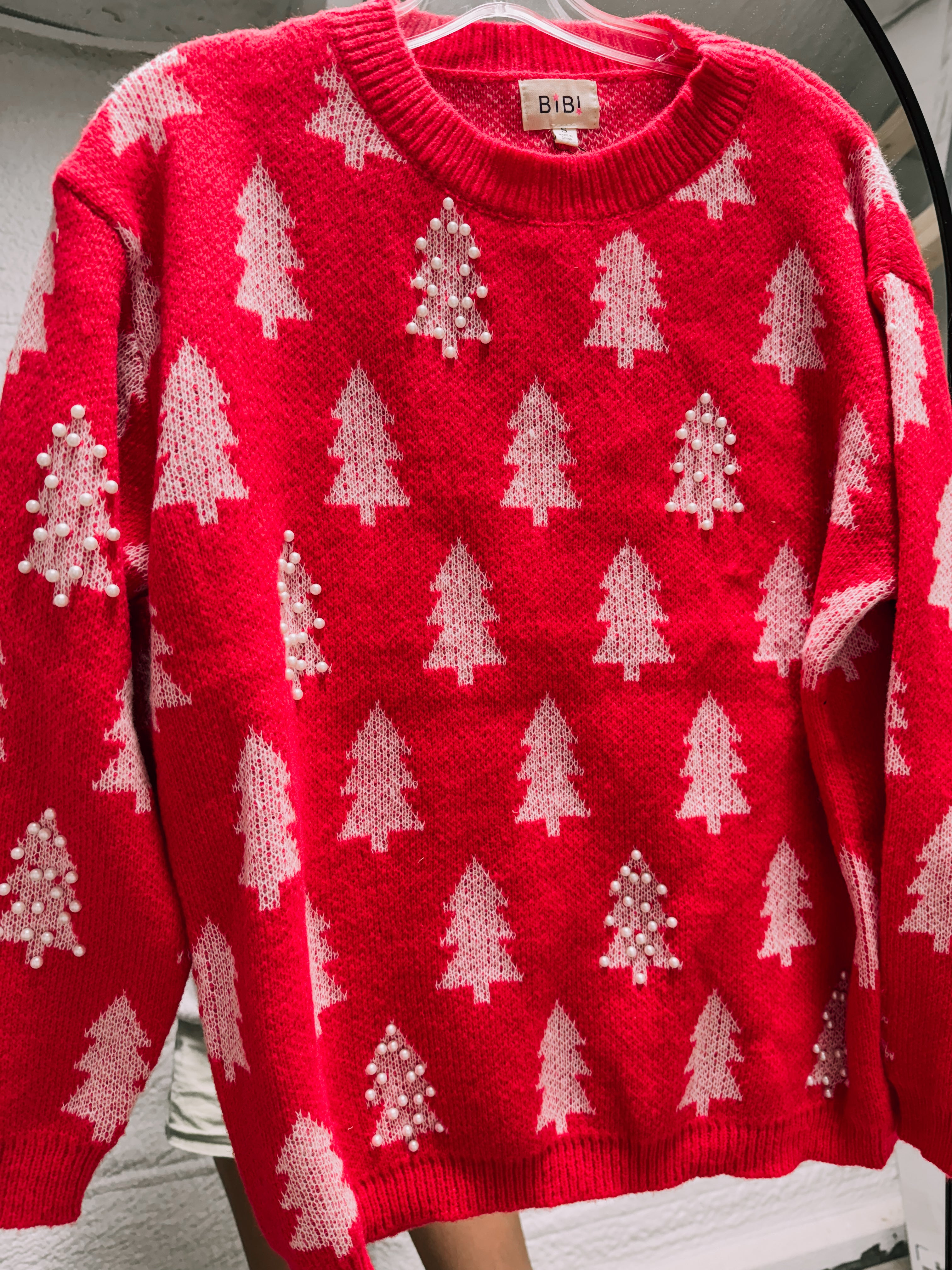 Pearl Christmas tree sweater