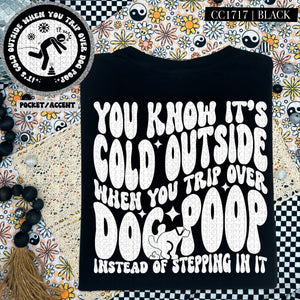 You Know It's Cold Outside When You Trip Over Dog Poop | Comfort Colors Tee