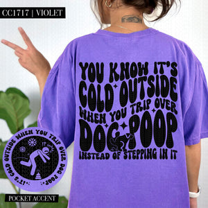 You Know It's Cold Outside When You Trip Over Dog Poop | Comfort Colors Tee