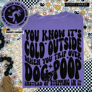 You Know It's Cold Outside When You Trip Over Dog Poop | Comfort Colors Tee