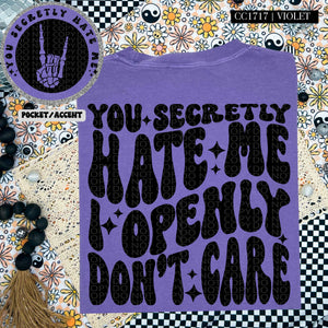 You Secretly Hate Me I Openly Don't Care | Comfort Colors Tee