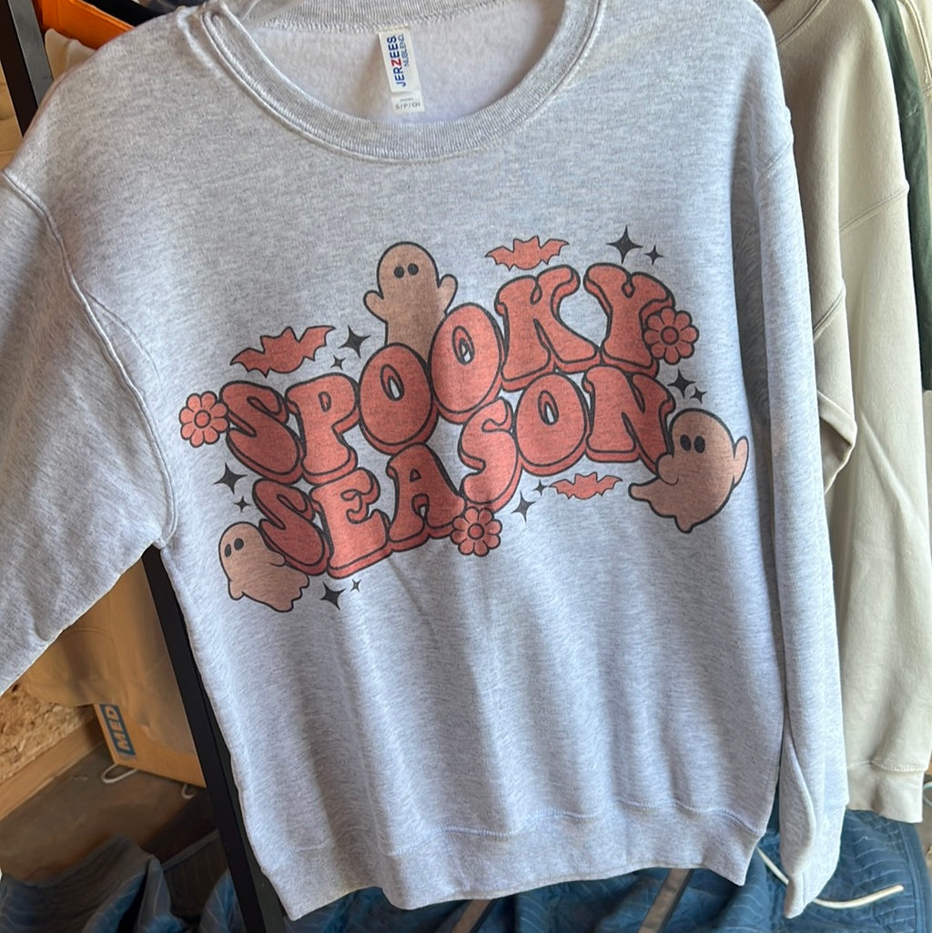 Spooky season small sweatshirt ash