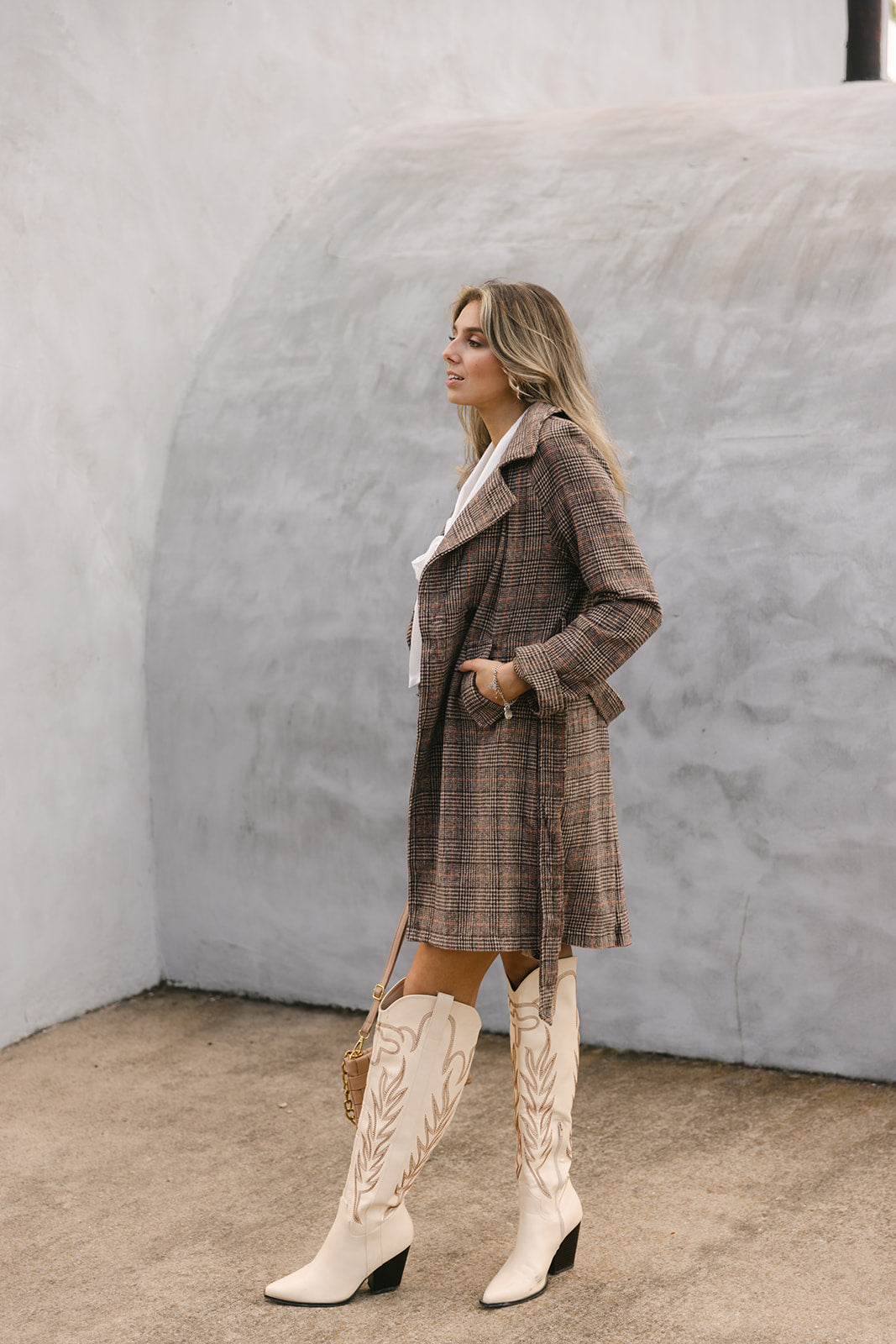 The Out West Tall Cowboy Boot in Cream