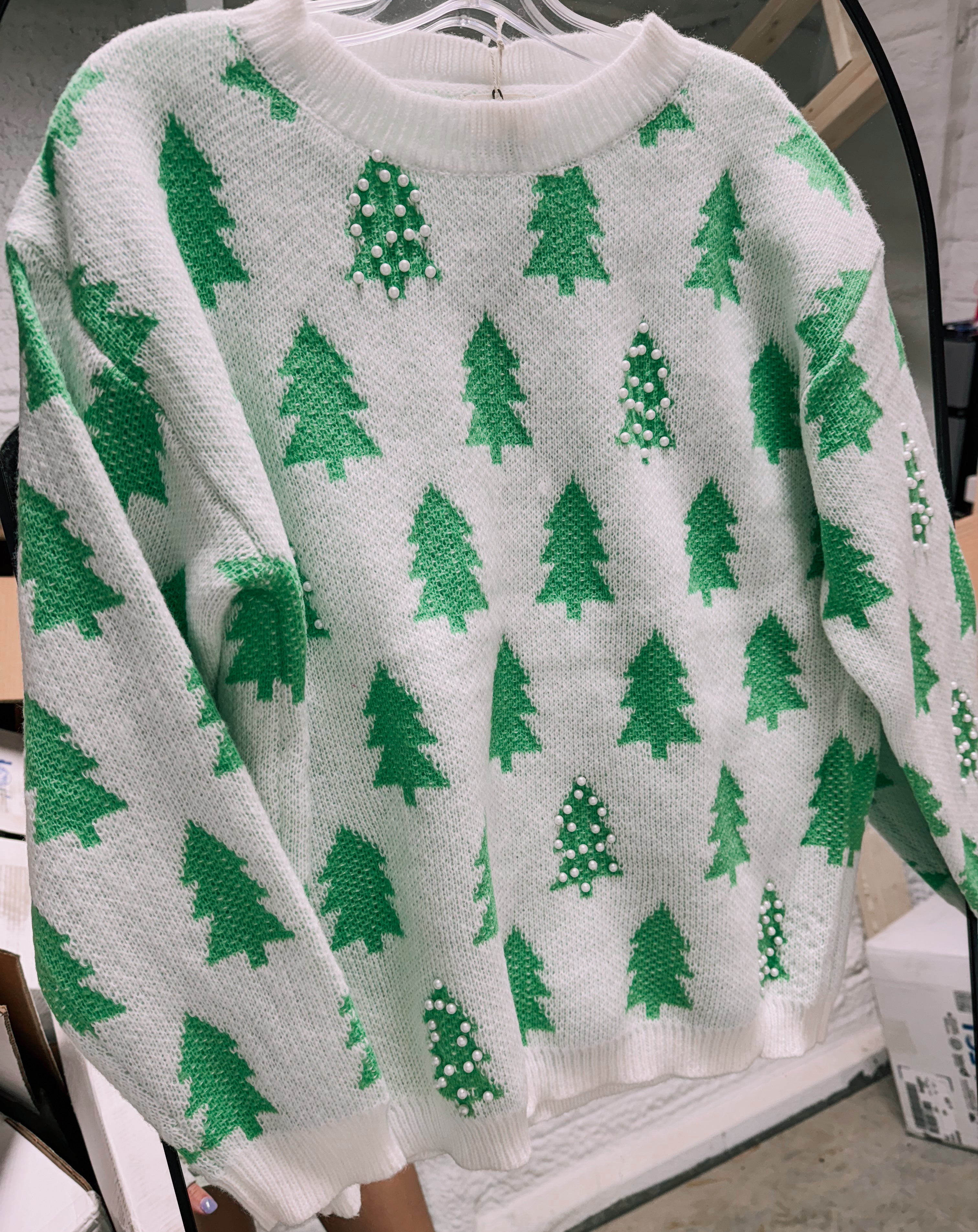 Pearl Christmas tree sweater