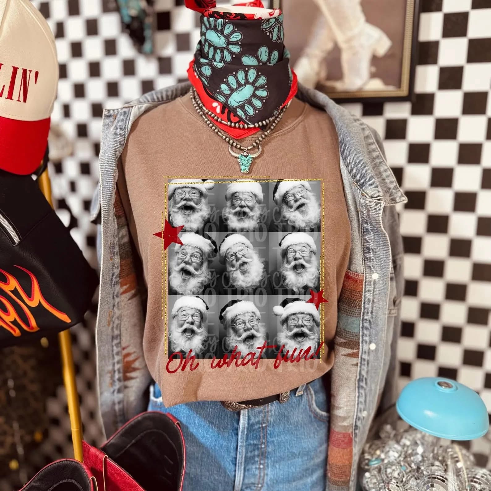 Oh what fun santa polaroid tee or sweatshirt