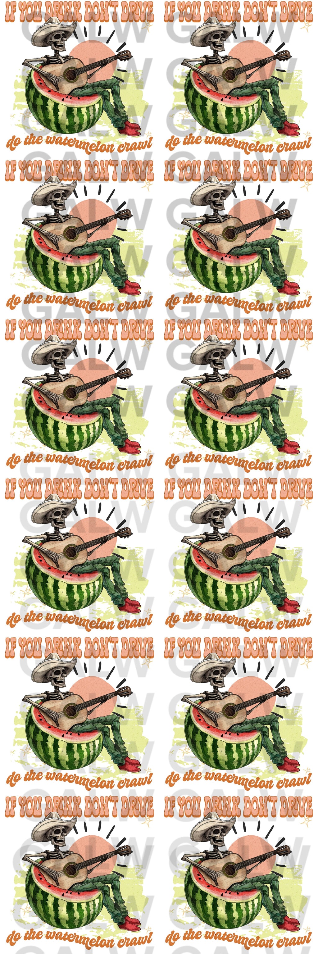 Watermelon Crawl Premade Gang Sheet