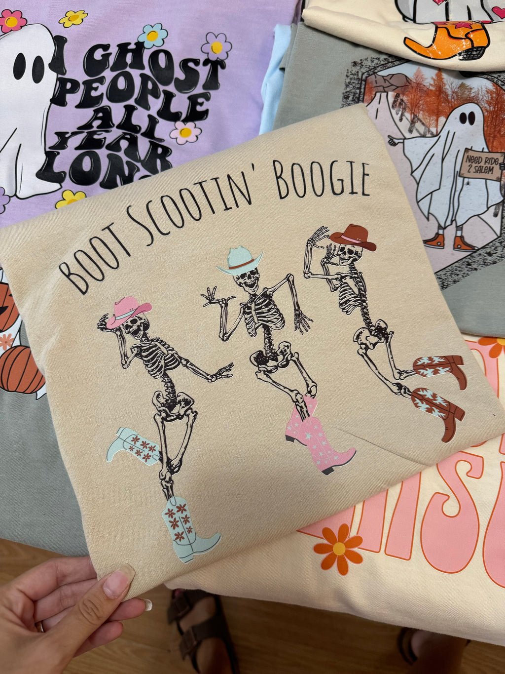 Boot scootin boogie with skeletons tee & sweatshirt