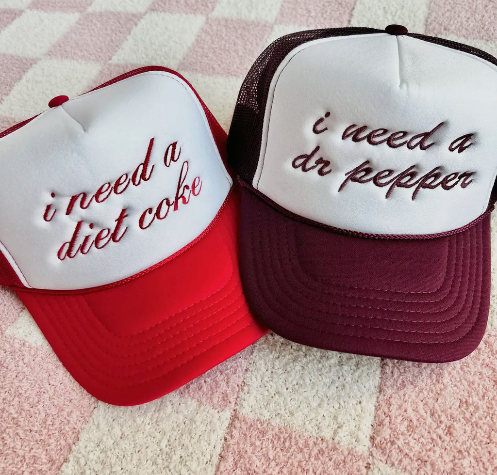 I NEED A diffrent drinks trucker hats PRE ORDER (Will ship after 4/12)