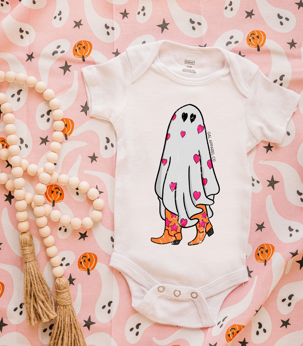 Cowgal heart ghost kids design (printed on front)