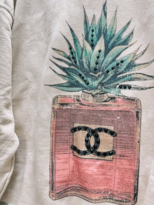 Agave glitz color washed cropped sweatshirt