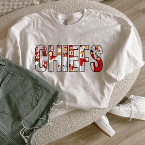 Niners with players white tee