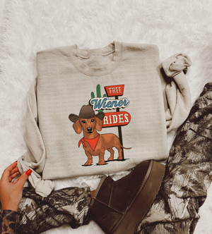 Free wiener rides tee & sweatshirts DROPSHIP