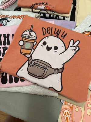 Delulu ghost tee & sweatshirt