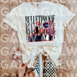 bulletproof t-man with flag comfort color tee