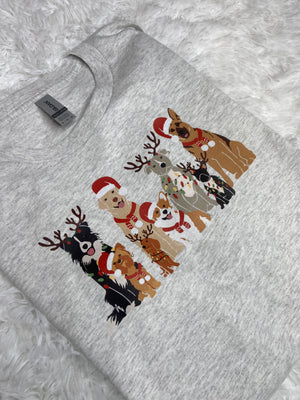 Christmas Dogs design on tee or sweatshirt