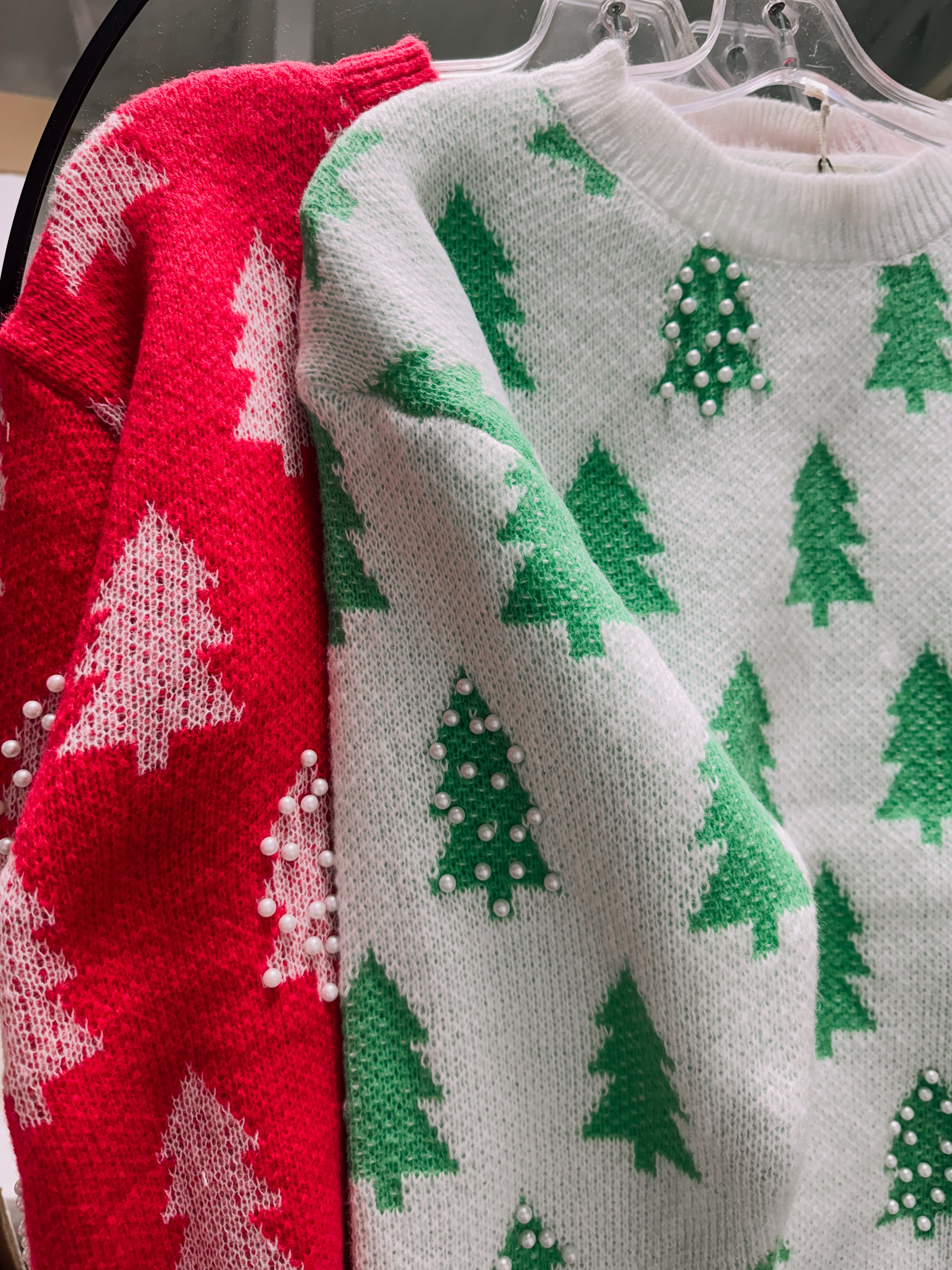 Pearl Christmas tree sweater