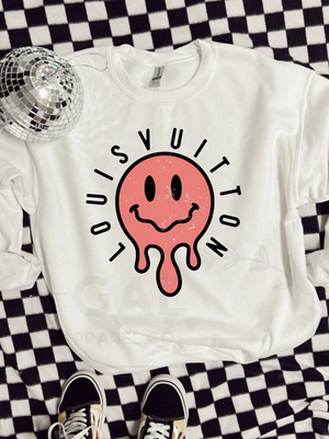 Smile drip hot pink & black wording design tee or sweatshirt