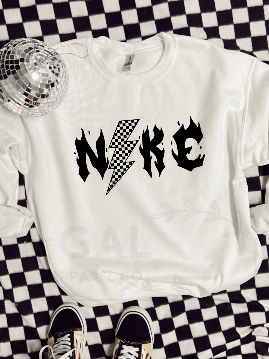 Checkered NKE  design tee or sweatshirt