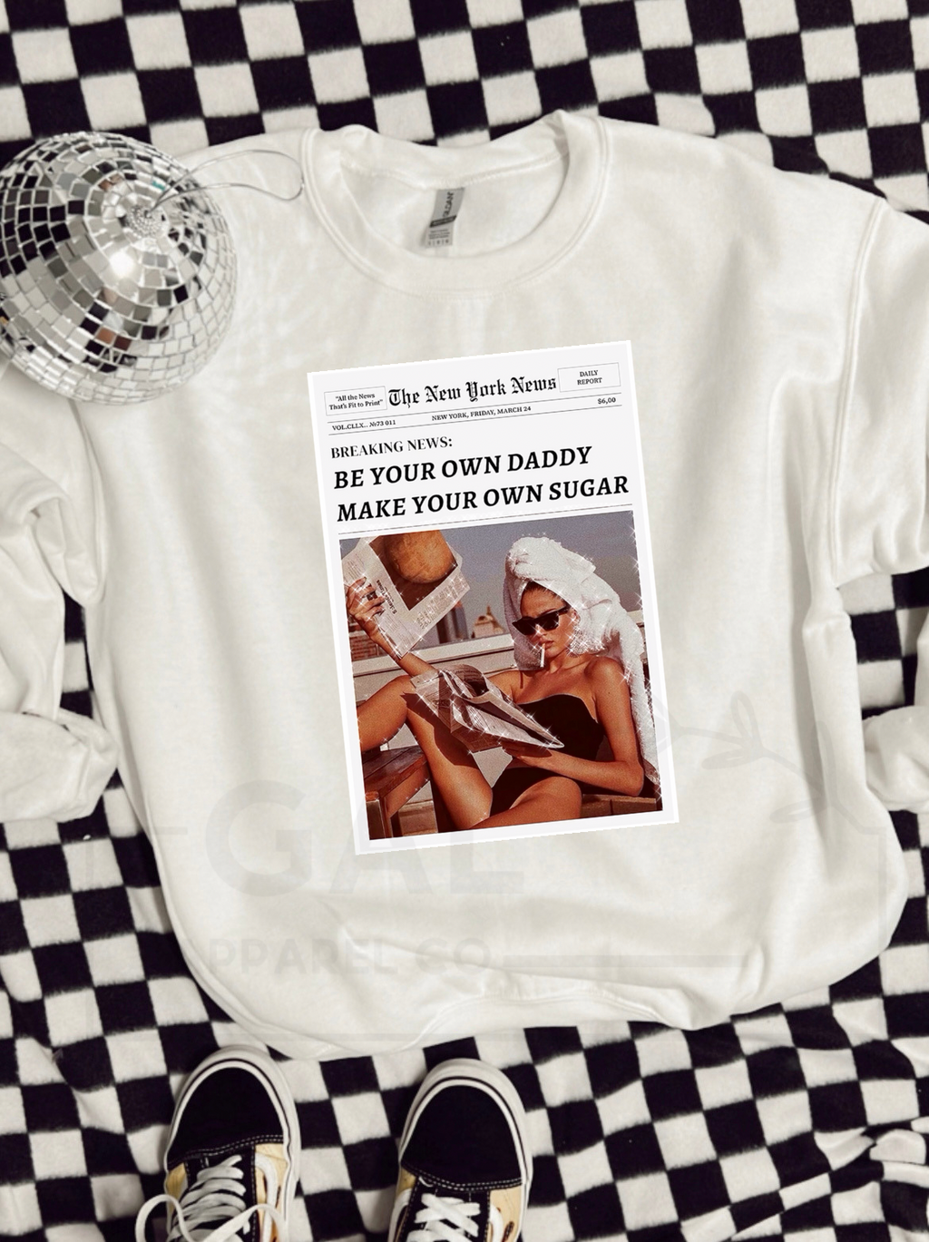 Be your own daddy make your own sugar newspaper design tee or sweatshirt