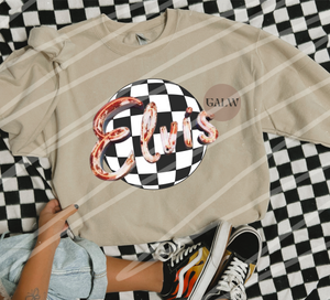 Checkered the King of Rock front design tee or sweatshirt